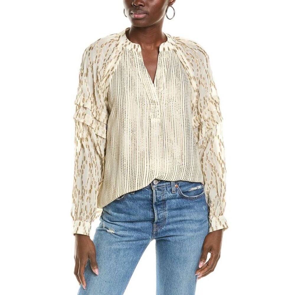 Vince Camuto Metallic Clip Blouse